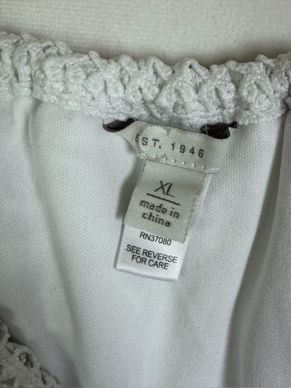 Cato Women’s White Lace Off Shoulder Boho Top Sz XL Cottage Coastal Blouse - Picture 4 of 8